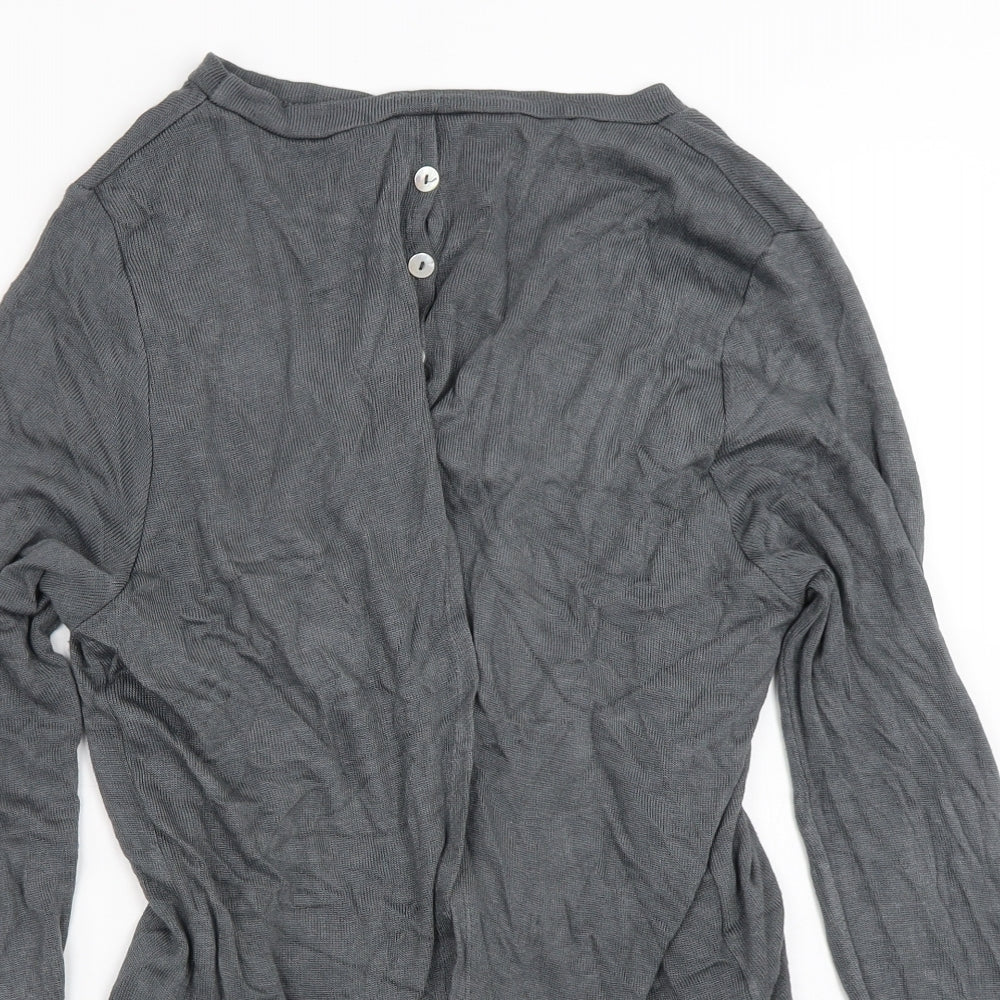 Womens UK Size S Preworn Grey Cardigan Jumper