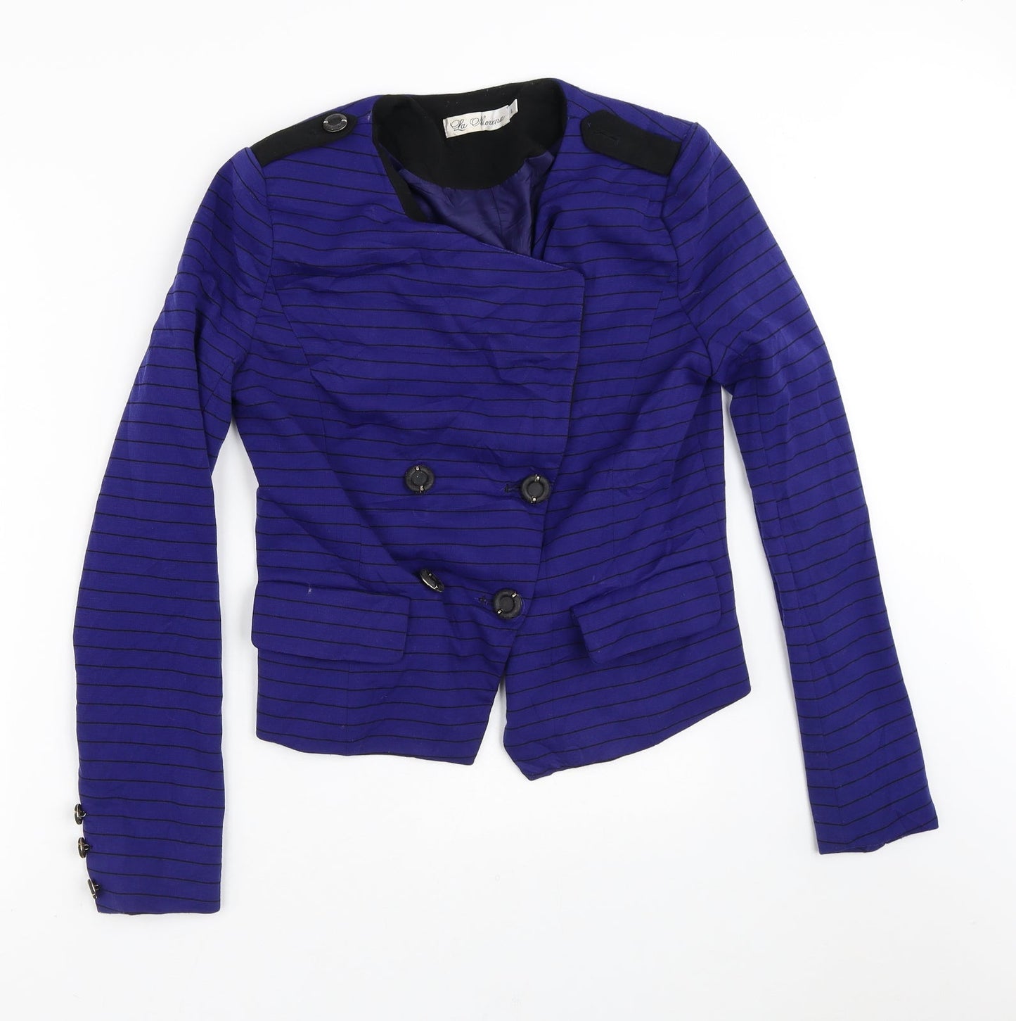 La Morina Womens Purple Striped  Jacket  Size L