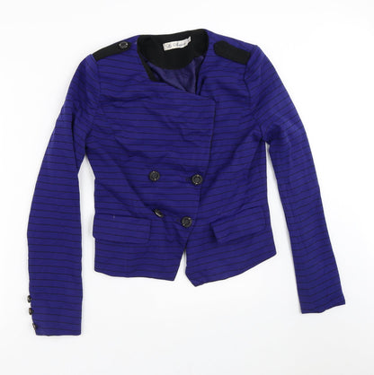 La Morina Womens Purple Striped  Jacket  Size L