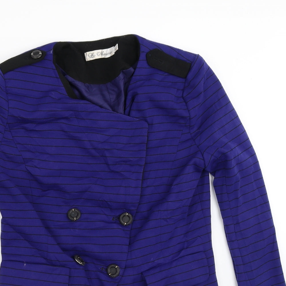 La Morina Womens Purple Striped  Jacket  Size L