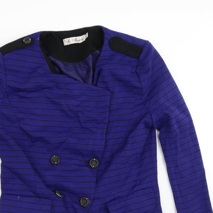 La Morina Womens Purple Striped  Jacket  Size L