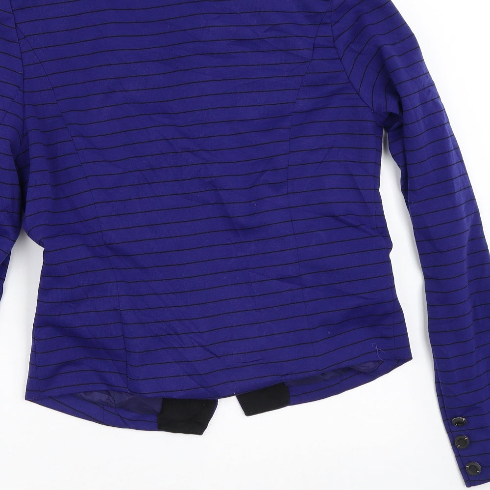 La Morina Womens Purple Striped  Jacket  Size L