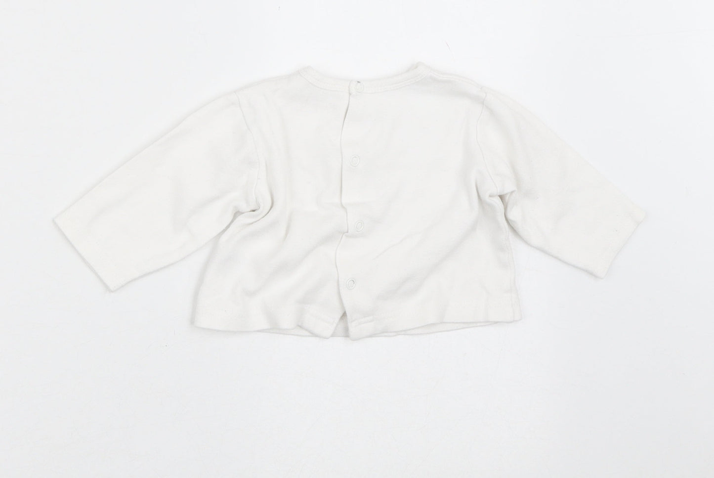 Babybol Girls White  Cotton Cardigan Jumper Size 6-9 Months   - Bunny