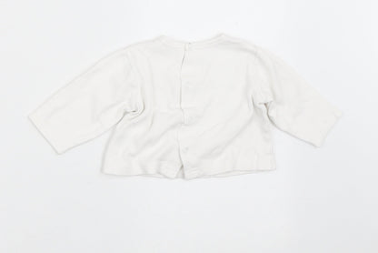 Babybol Girls White  Cotton Cardigan Jumper Size 6-9 Months   - Bunny