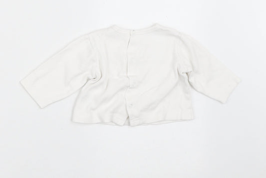 Babybol Girls White  Cotton Cardigan Jumper Size 6-9 Months   - Bunny