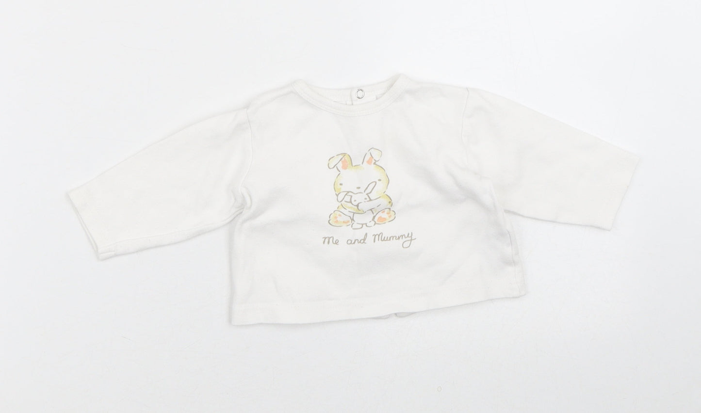 Babybol Girls White  Cotton Cardigan Jumper Size 6-9 Months   - Bunny