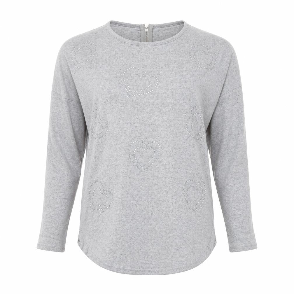 Womens UK Size M Quiz Grey Full Zip Jumper