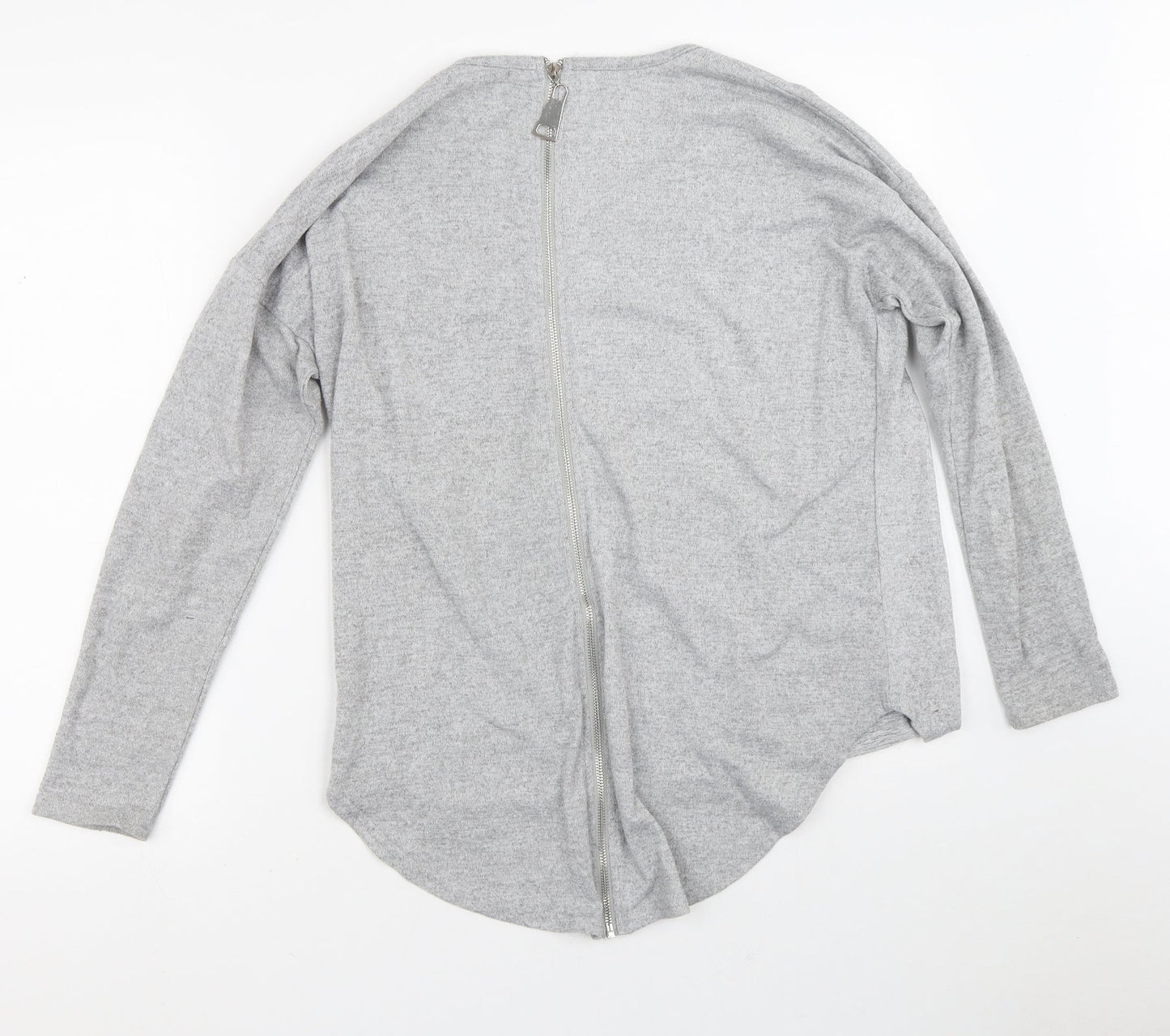 Womens UK Size M Quiz Grey Full Zip Jumper