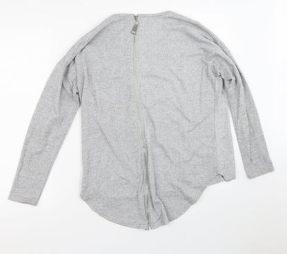 Womens UK Size M Quiz Grey Full Zip Jumper