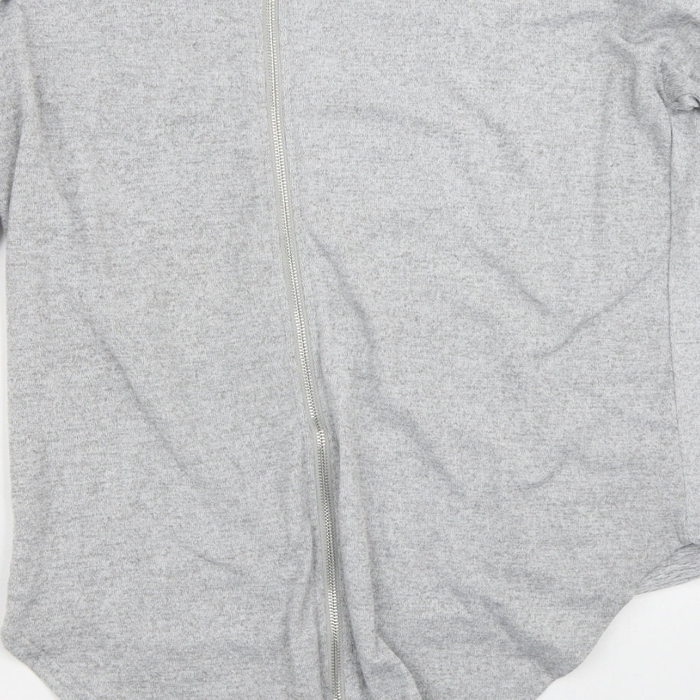 Womens UK Size M Quiz Grey Full Zip Jumper