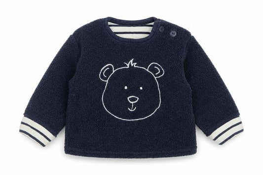 Mothercare Boys Blue  Polyester Pullover Jumper Size 3-6 Months  Button - Bear