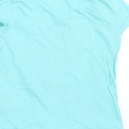 Primark Girls Green  Cotton Basic T-Shirt Size 12-18 Months Crew Neck  - Flamingo