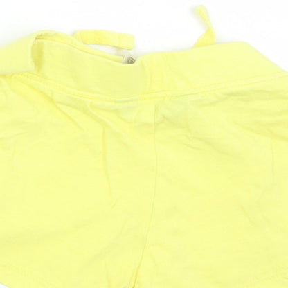 Primark Girls Yellow  Cotton Cropped Trousers Size 12-18 Months  Drawstring