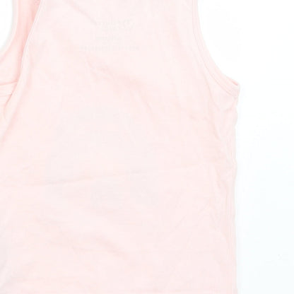 Primark Girls Pink  Cotton Basic Tank Size 12-18 Months Round Neck  - Rainbow