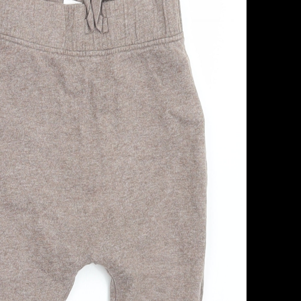 George Boys Brown  Cotton Jogger Trousers Size 9-12 Months  Drawstring