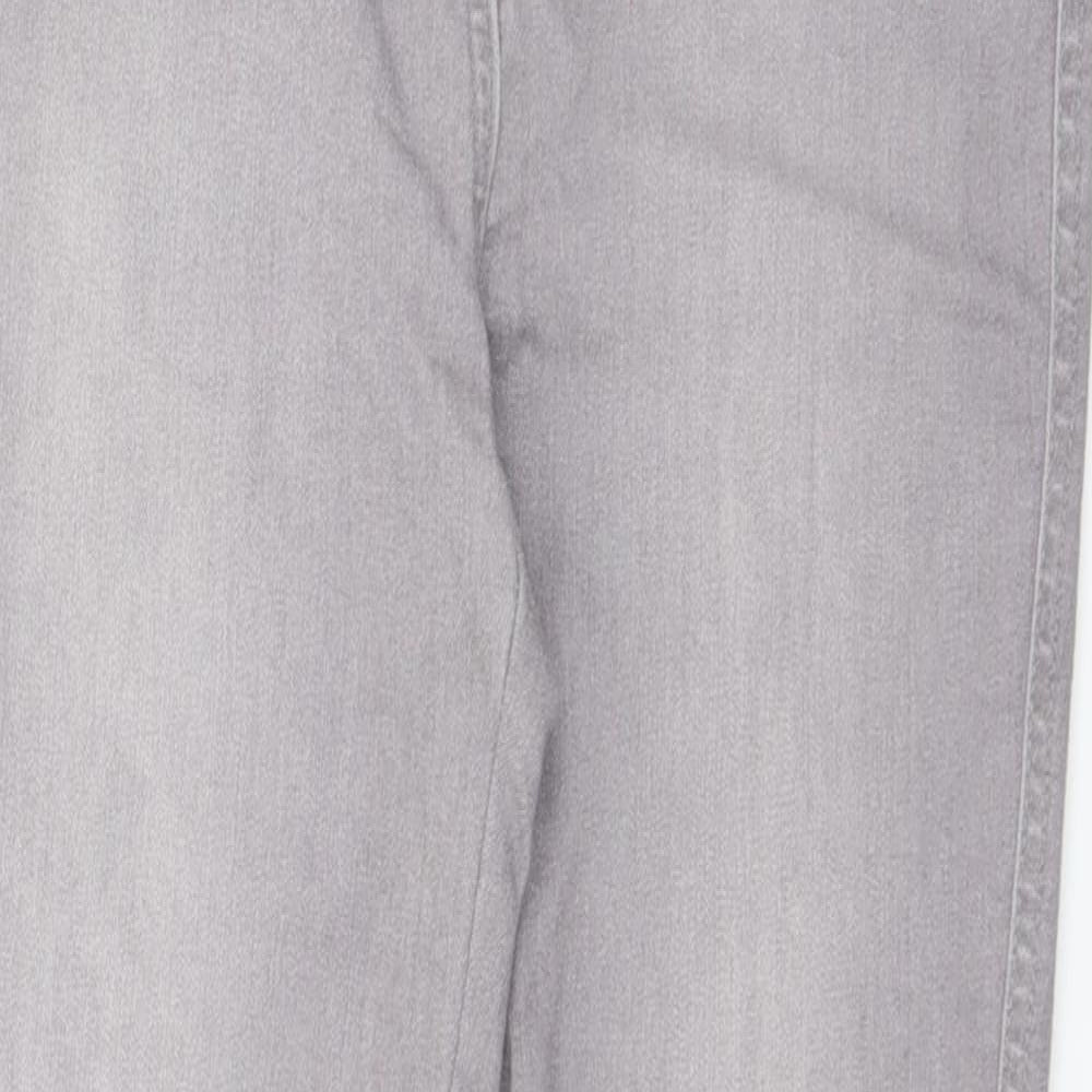NEXT Womens Grey  Cotton Skinny Jeans Size 10 L29 in Regular Button