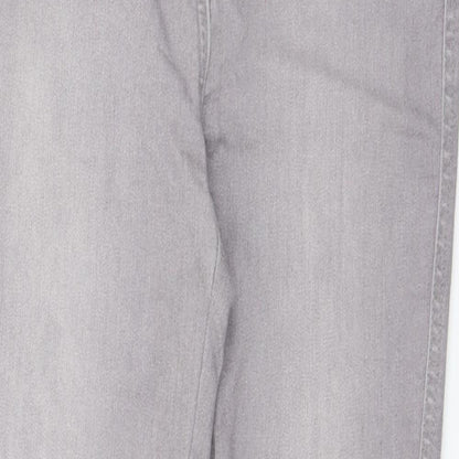 NEXT Womens Grey  Cotton Skinny Jeans Size 10 L29 in Regular Button
