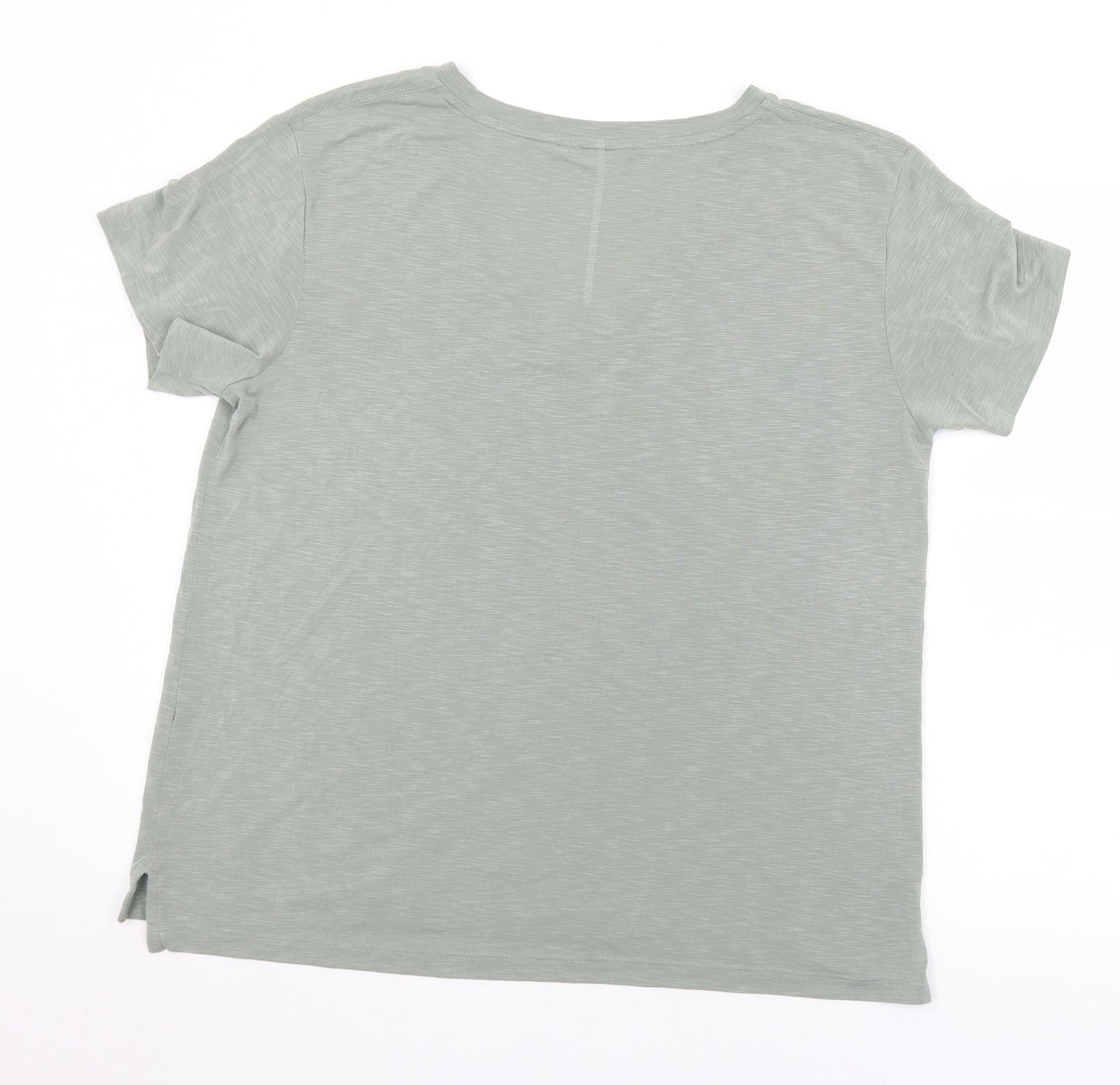 Womens UK Size L Preworn Green Basic T-Shirt