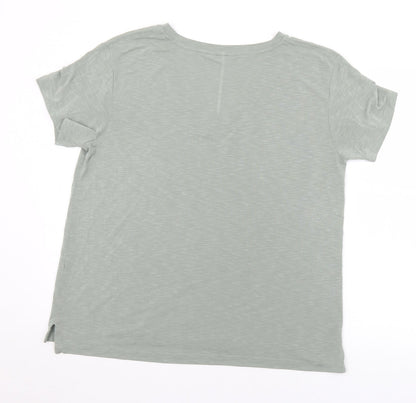 Womens UK Size L Preworn Green Basic T-Shirt