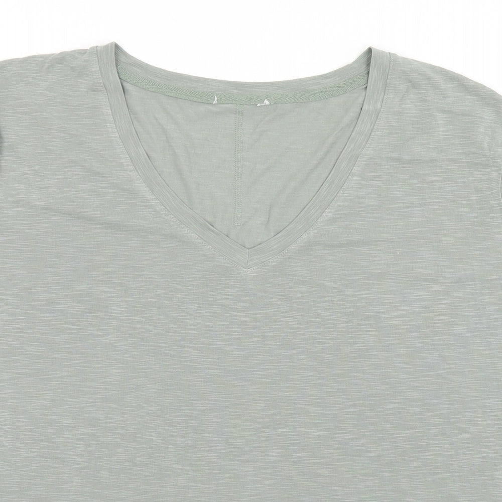 Womens UK Size L Preworn Green Basic T-Shirt