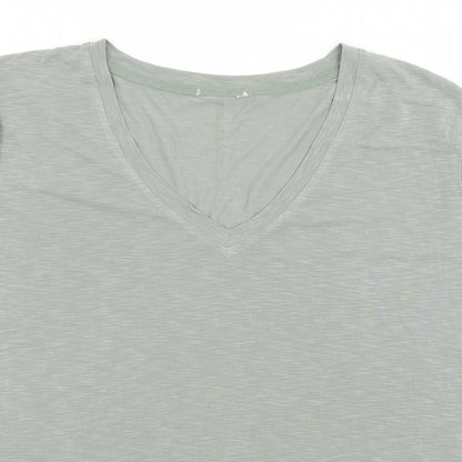 Womens UK Size L Preworn Green Basic T-Shirt