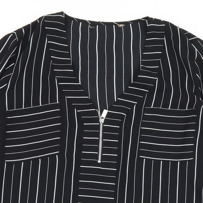 Womens UK Size S Preworn Black Basic Blouse