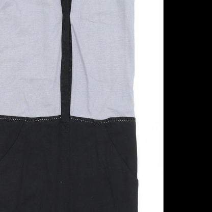 Preworn Womens Grey  Cotton A-Line  Size S  V-Neck Button