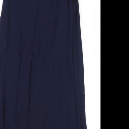 Preworn Womens Blue  Polyester A-Line  Size S  V-Neck  - S/M