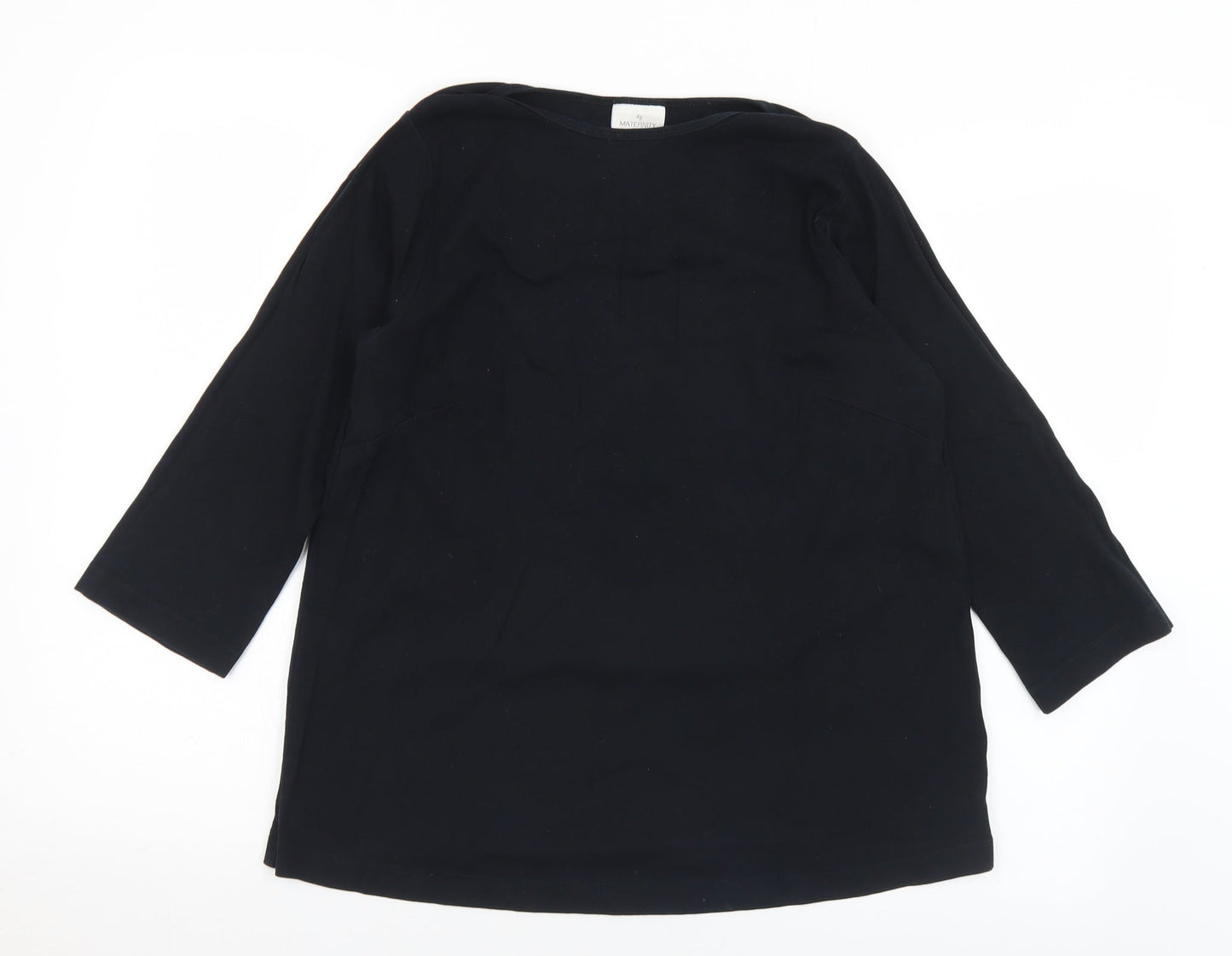 DP Womens Black  Cotton Basic T-Shirt Size 14 Round Neck - Materinty