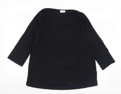 DP Womens Black  Cotton Basic T-Shirt Size 14 Round Neck - Materinty