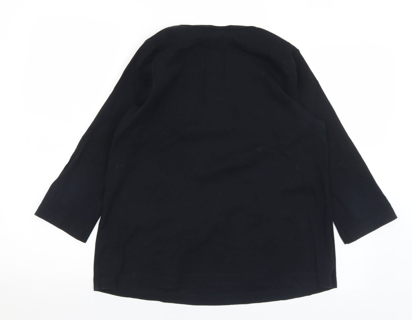 DP Womens Black  Cotton Basic T-Shirt Size 14 Round Neck - Materinty