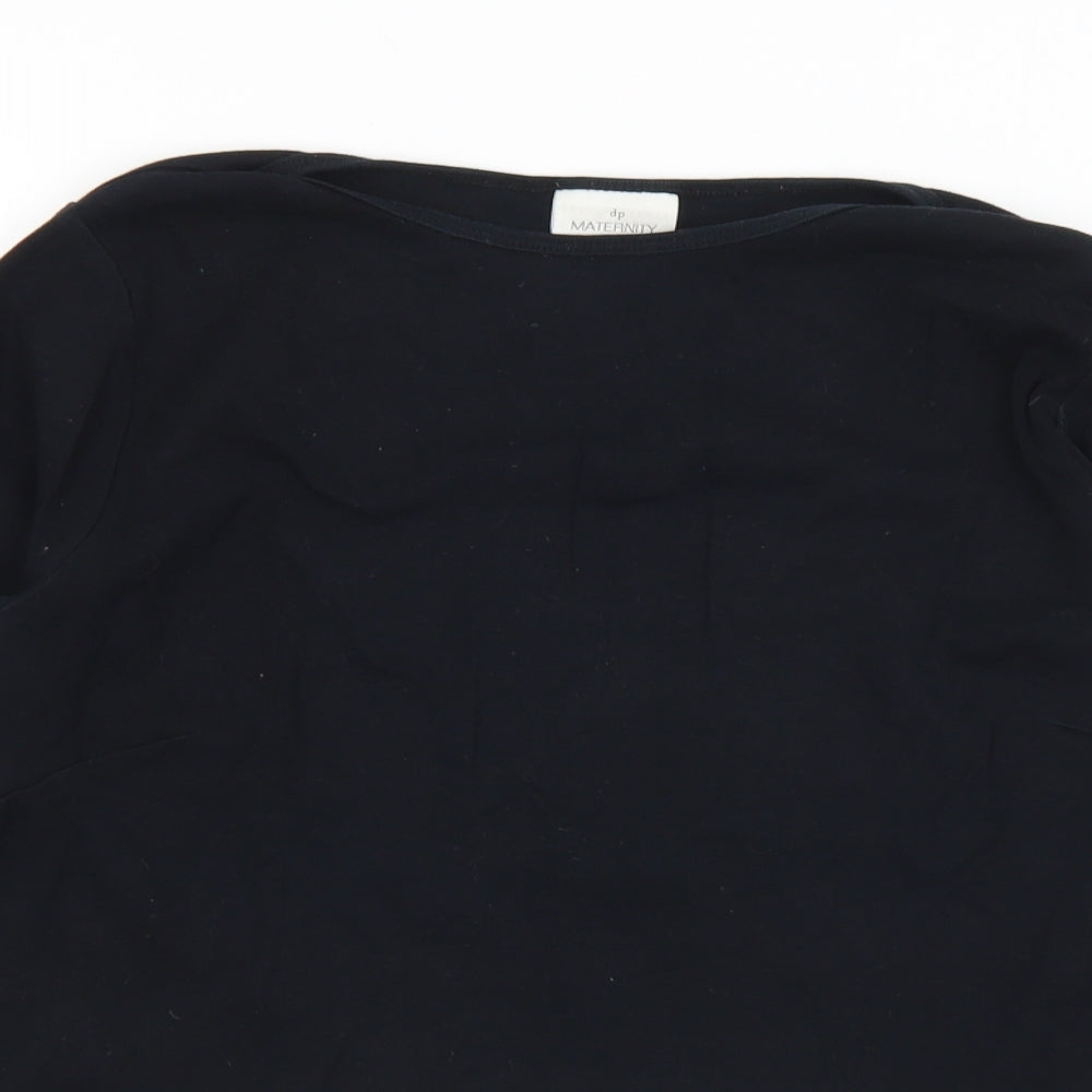 DP Womens Black  Cotton Basic T-Shirt Size 14 Round Neck - Materinty