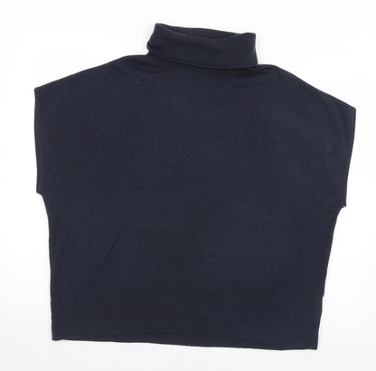 TU Womens Blue Roll Neck  Acrylic Pullover Jumper Size 10