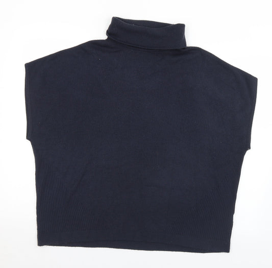 TU Womens Blue Roll Neck  Acrylic Pullover Jumper Size 10