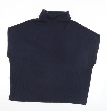 TU Womens Blue Roll Neck  Acrylic Pullover Jumper Size 10