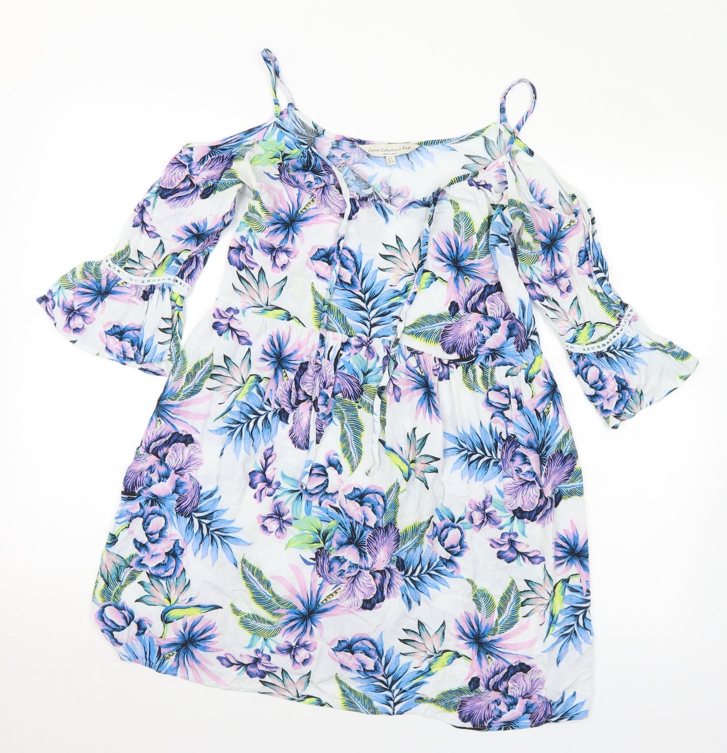Womens UK Size 6 F&F Multicoloured Basic Blouse