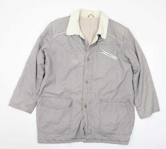 Preworn Mens Grey   Parka Coat Size 40  Button