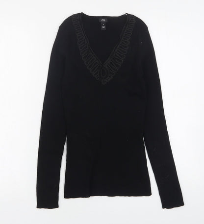 Womens UK Size 8 River Island Black Basic T-Shirt