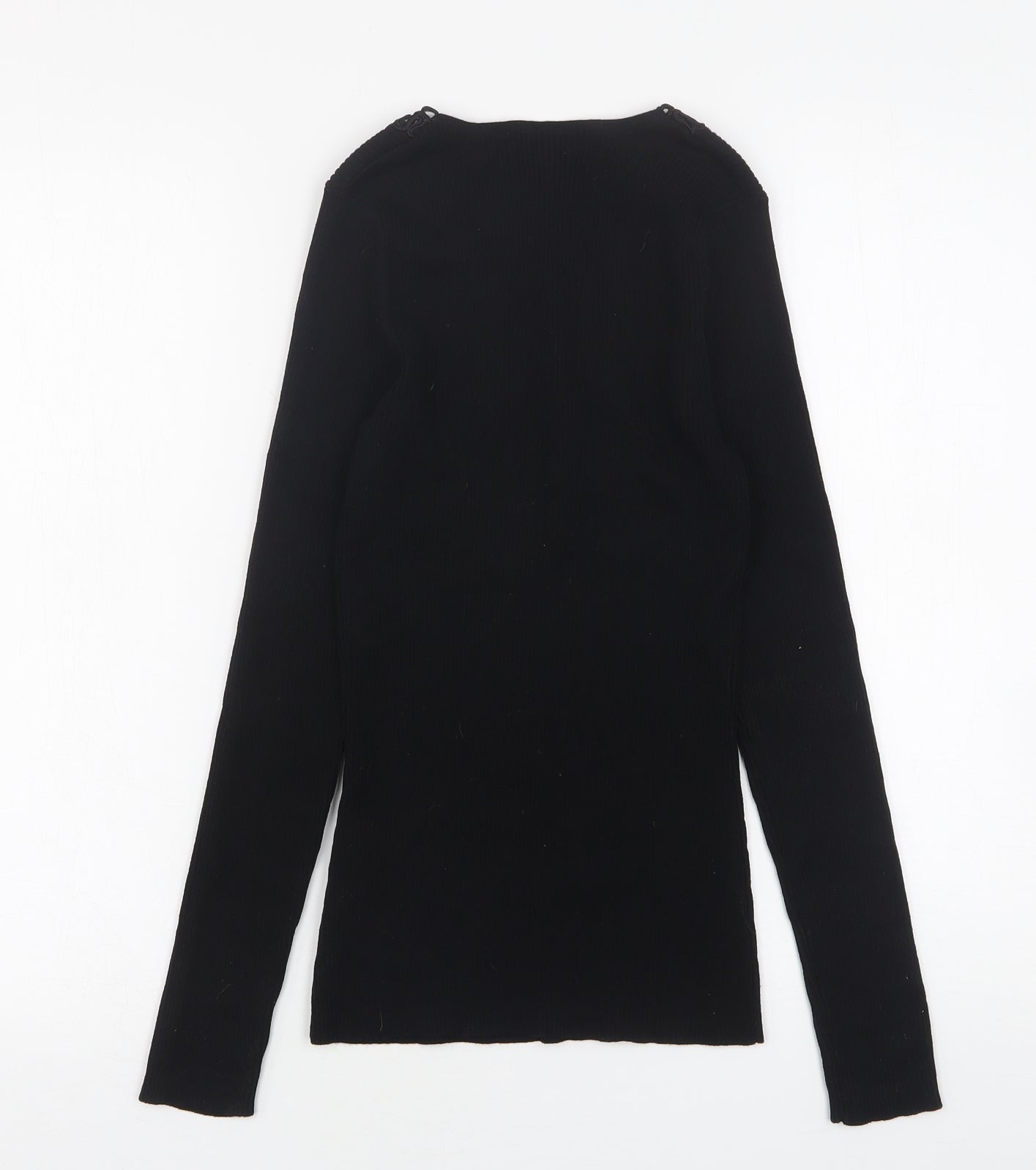 Womens UK Size 8 River Island Black Basic T-Shirt
