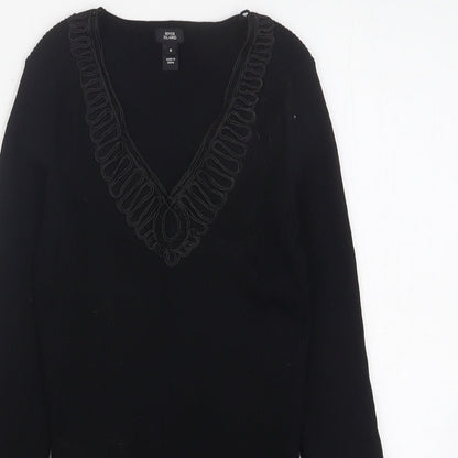 Womens UK Size 8 River Island Black Basic T-Shirt