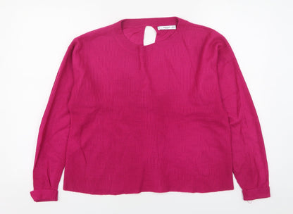 Womens UK Size S Mango Pink Pullover Jumper