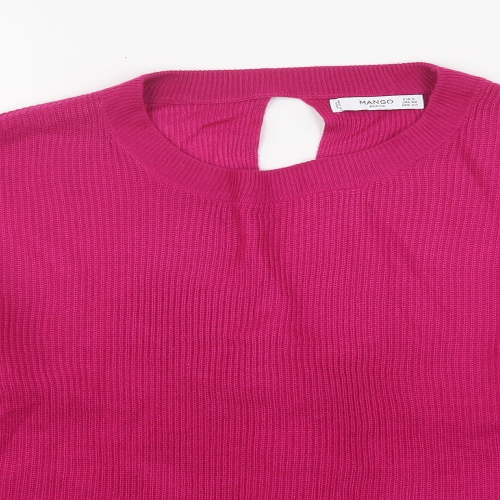 Womens UK Size S Mango Pink Pullover Jumper