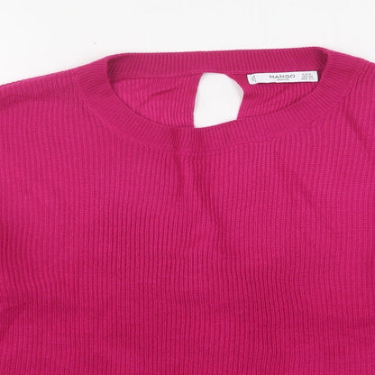 Womens UK Size S Mango Pink Pullover Jumper