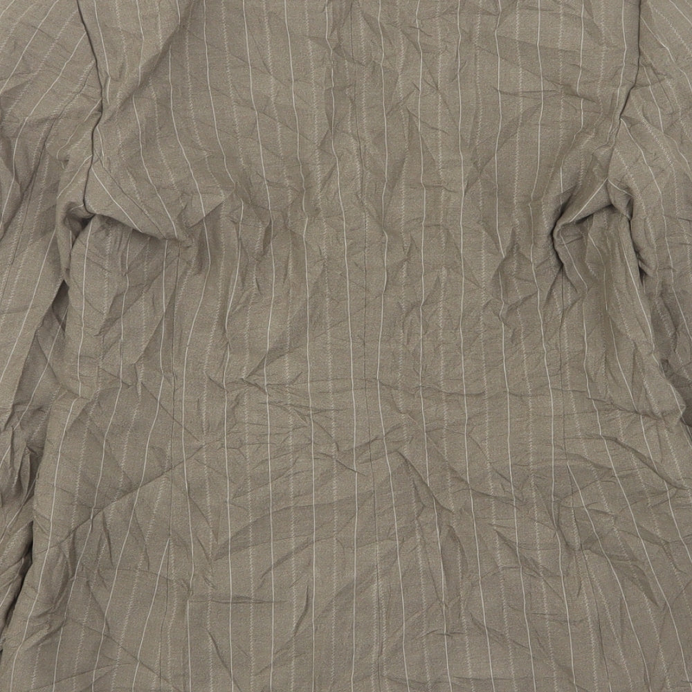Marks and Spencer Womens Beige Striped Polyester Jacket Suit Jacket Size 8