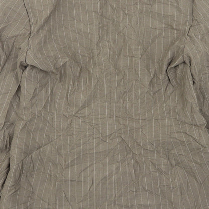 Marks and Spencer Womens Beige Striped Polyester Jacket Suit Jacket Size 8
