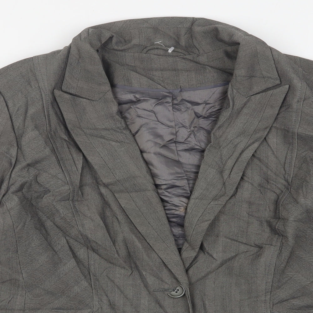 Dorothy Perkins Womens Grey  Polyester Jacket Suit Jacket Size 18