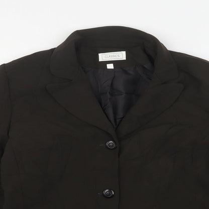 Classics Womens Green  Polyester Jacket Suit Jacket Size 14