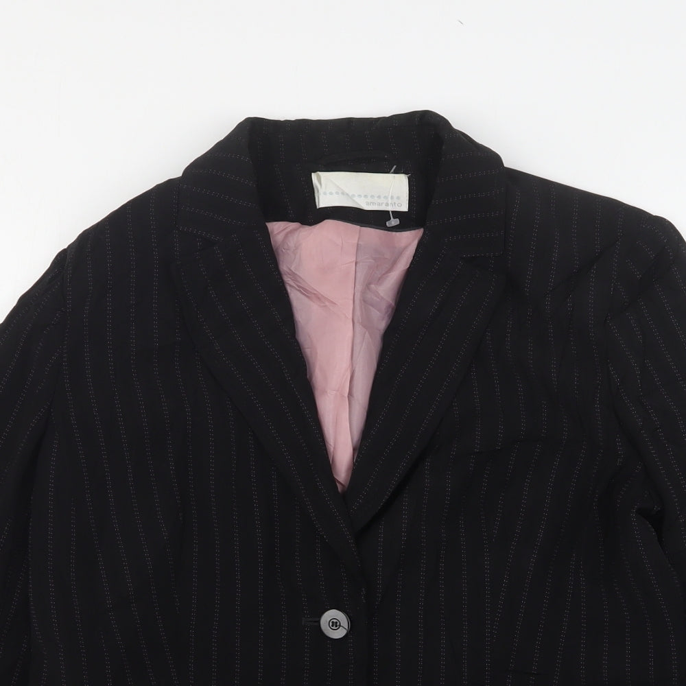 Womens UK Size 14 AMARANTO Regular Black Suit Jacket