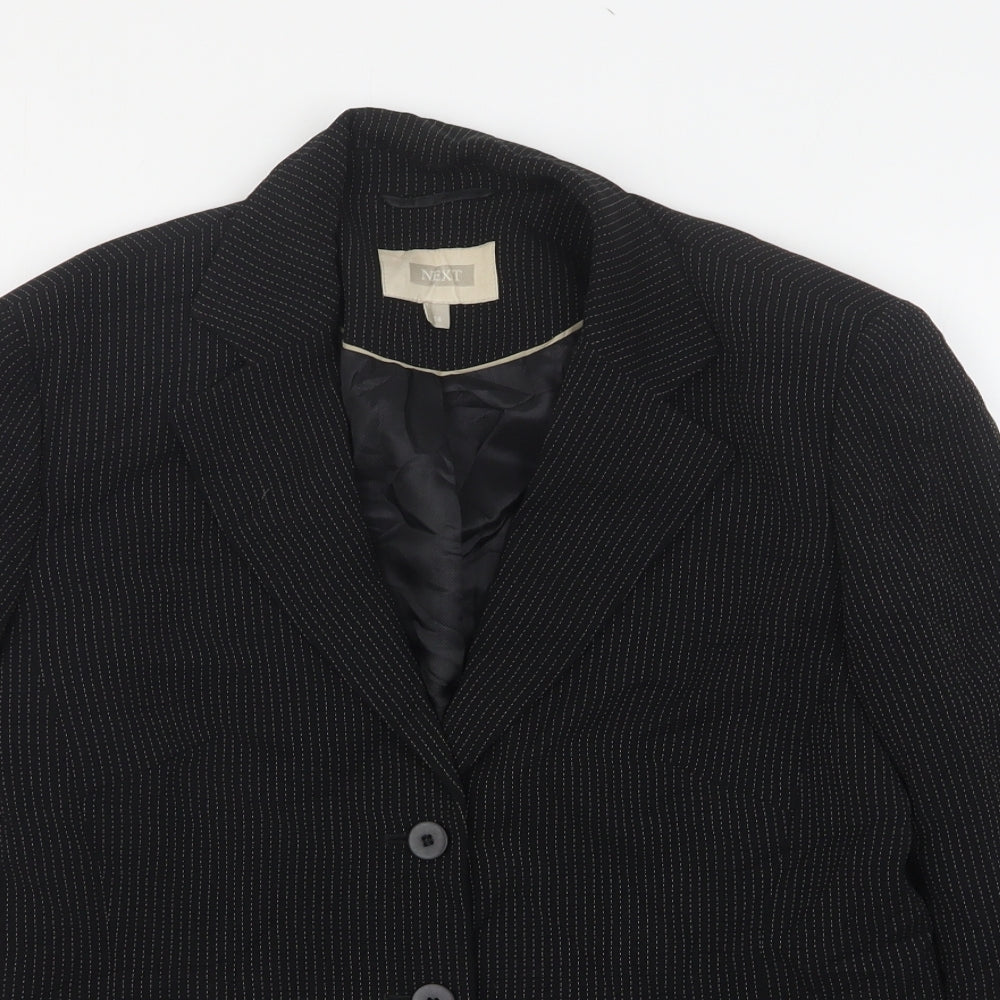 NEXT Womens Black Striped Polyester Jacket Blazer Size 14