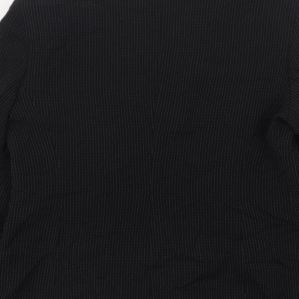 NEXT Womens Black Striped Polyester Jacket Blazer Size 14